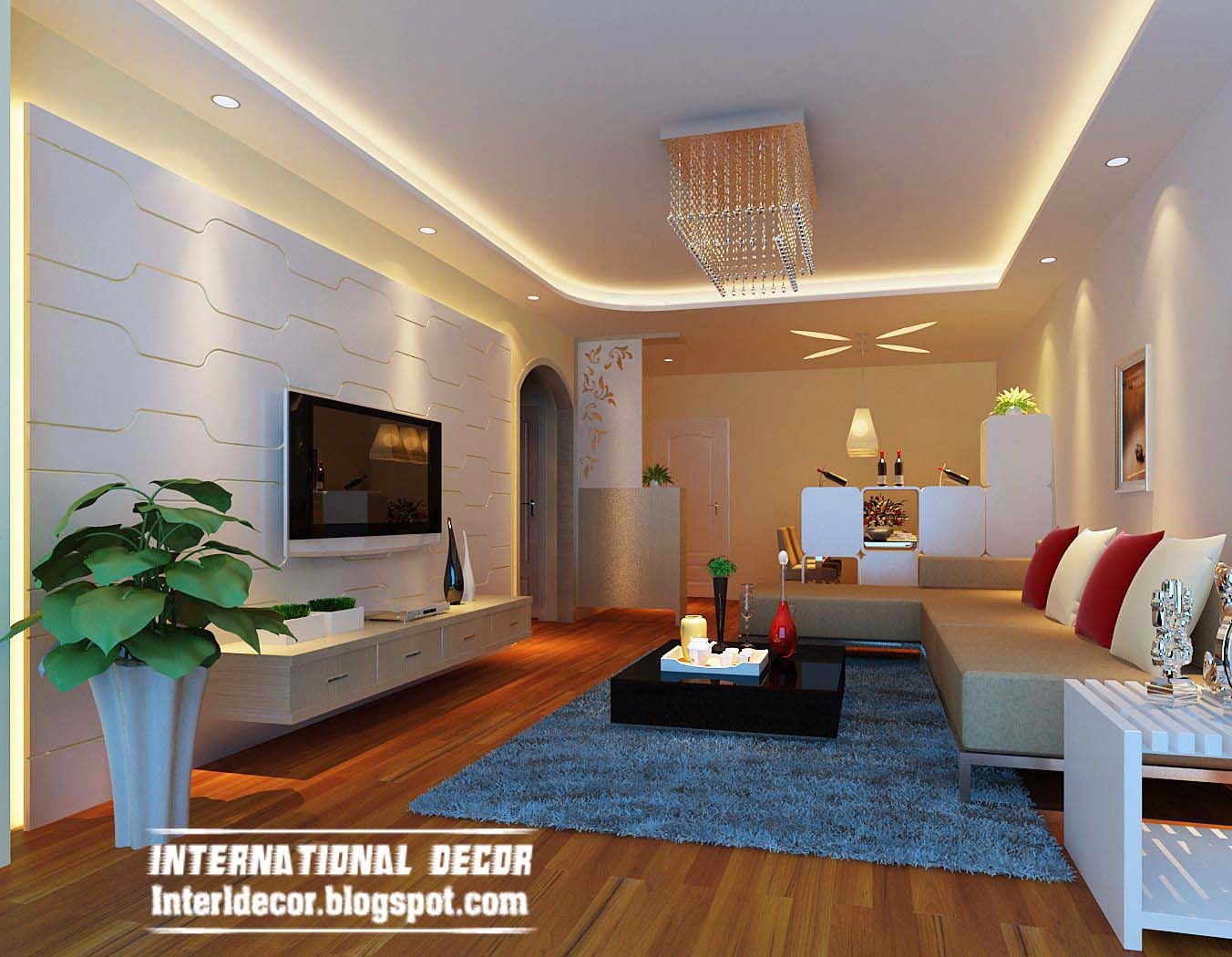 suspended ceiling tiles, lighting, systems pop designs for living room ...