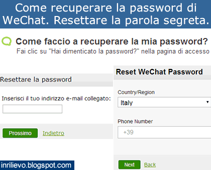 recupero password wechat