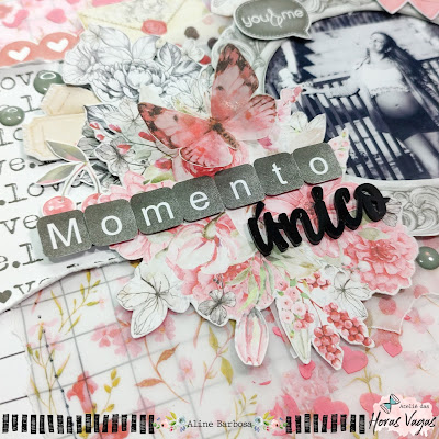 página de scrapbook layout 12x12 scrap scrapbooking sketche coleção de papeis for you carina sartor design gestante gestação