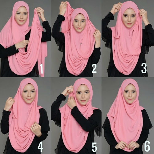25+ Inspirasi Tutorial Hijab Modern Syari Terbaru 2018