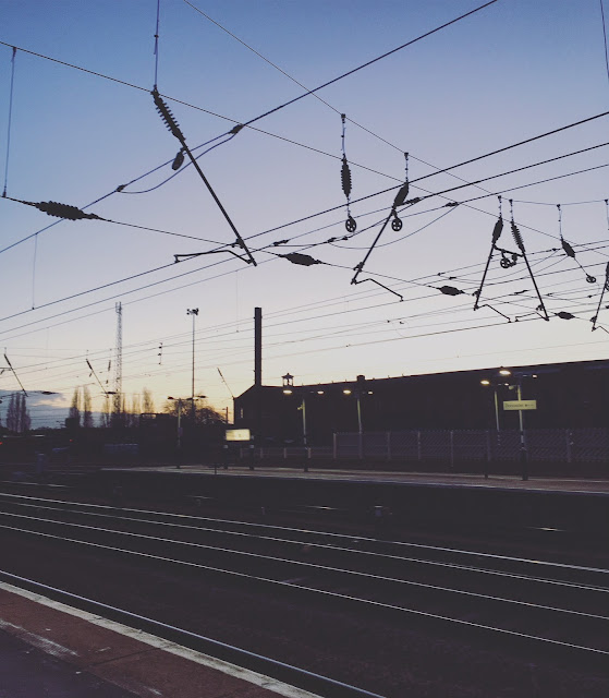 Train station sunset