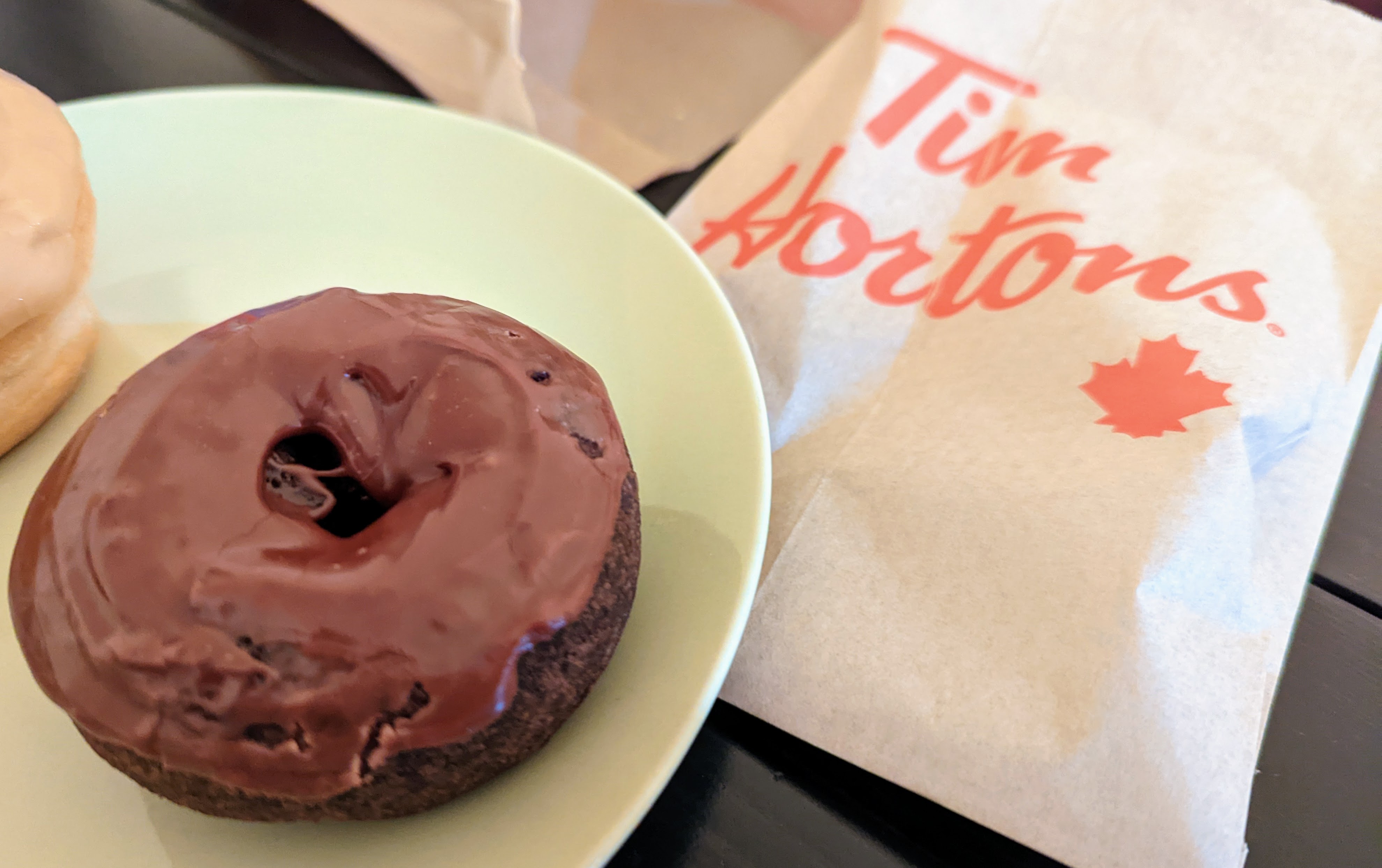 Smooch Food Double Chocolate Donut From Tim Hortons