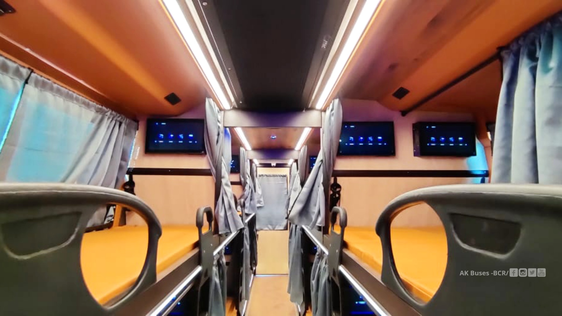 cg connect travels premium ac sleeper bus interior