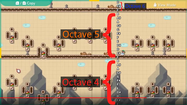Super Mario Maker 2 - Music Levels Tutorial letter notes location