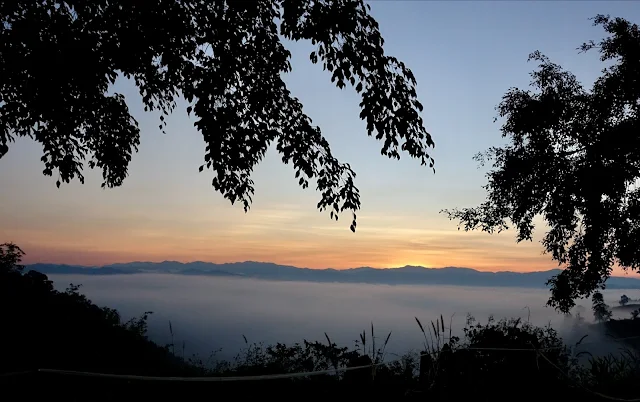 Sunrise at Ban Kiw Muang in Nan province