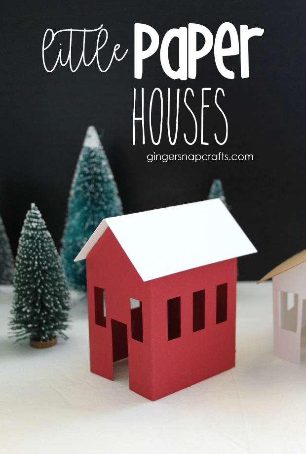 Little Paper Houses at GingerSnapCrafts.com #paper #papercrafts #cricut #cricutmade