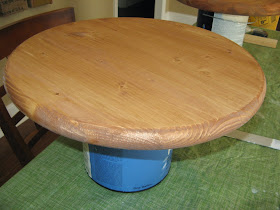 DIY Spool Table - wooden table top and base