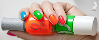 Orly Beach Cruiser + Orly Skinny Dip + Uslu Airlines HHP + Orly Melt Your Popsicle + Orly Hottie 