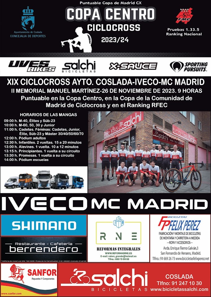 El domingo se disputa el XIX Ciclocross de Coslada - IVECO - MC Madrid