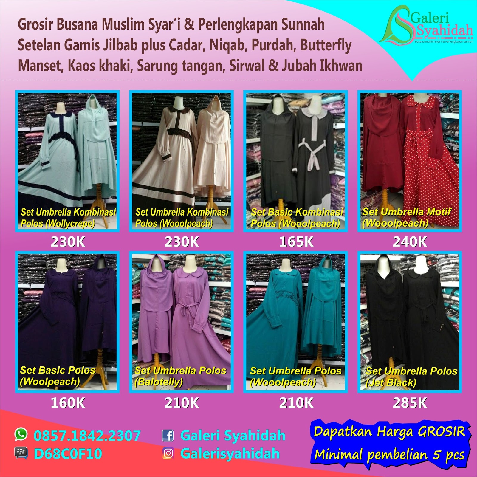 Baju Gamis Salafy Murah Galeri Syahidah Collection