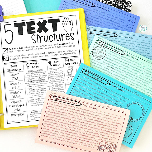 Text Structure Reading Passages Practice 3rd 4th 5th grade