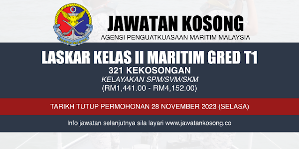 Jawatan Kosong Agensi Penguatkuasaan Maritim Malaysia (APMM) 