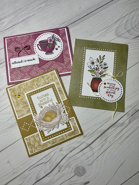 Cards using Everyday Details Stamp Set and Poetic Expressions Designer Series Paper