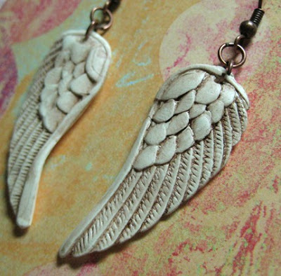 polymer clay winged jewelry