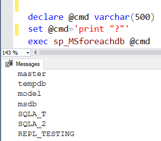 sp_MSforeachdb iterate through all DBs SQL Server 1