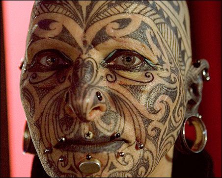 tattooed face. tattoos on face