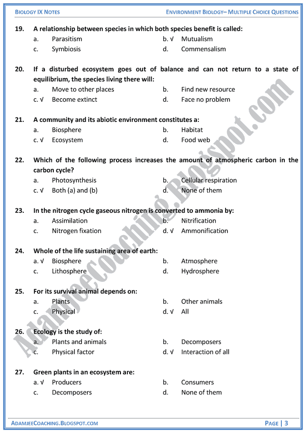 environmental-biology-multiple-choice-questions-biology-notes-for-class-9th