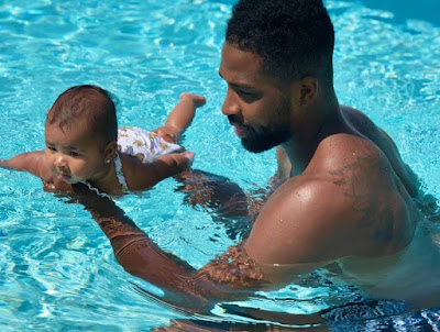 KUWTK STAR, KHLOE KARDASHIAN AND NBA STAR, TRISTAN THOMPSON SHARES PHOTO AS THEIR DAUGHTER, TRUE TAKES HER FIRST SWIMMING LESSON[PHOTOS]