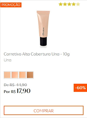  PROMOÇÃO NATURA CORRETIVO NATURA UNA COM 60% DESCONTO