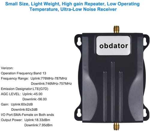 Obdator Verizon Cell Signal Amplifier 700Mhz