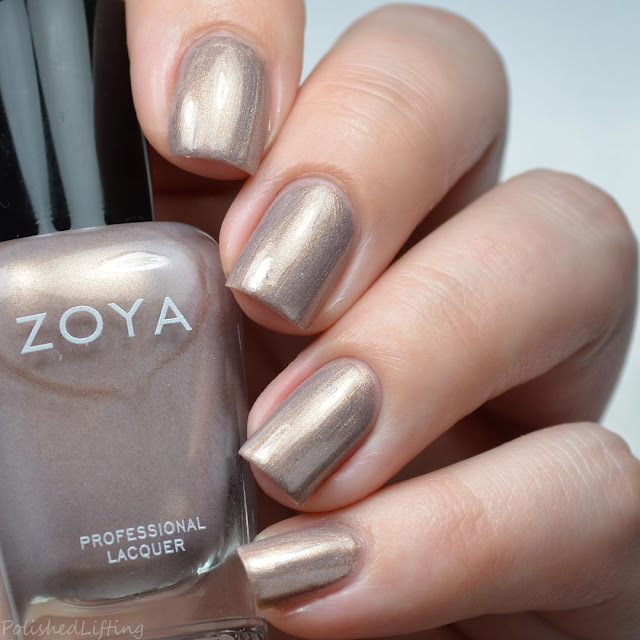 tan metallic nail polish