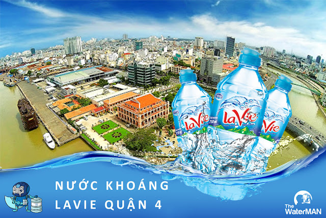 Đại lý đặt nước khoáng Lavie, Viva thùng đóng chai, bình 20L chính hãng tại Quận 4