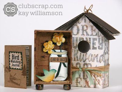 Adorable matchbox birdhouse made by Kay Williamson with the Club Scrap Adirondacks collection! #clubscrap