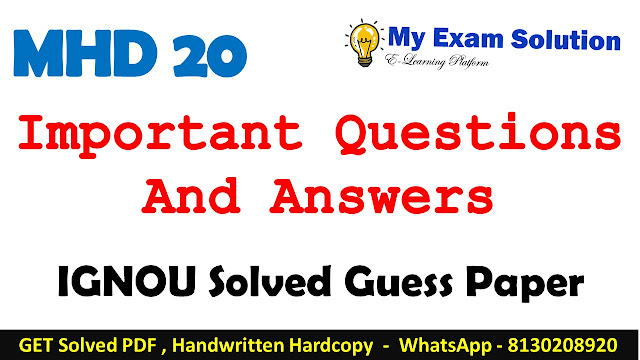 MHD 20 Important Questions with Answers