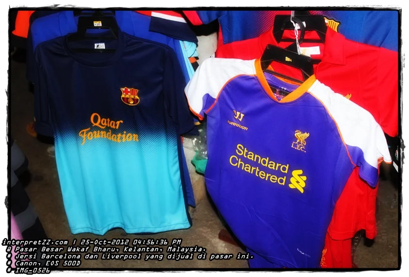 gambar jersi murah dijual di Pasar Wakaf Bharu