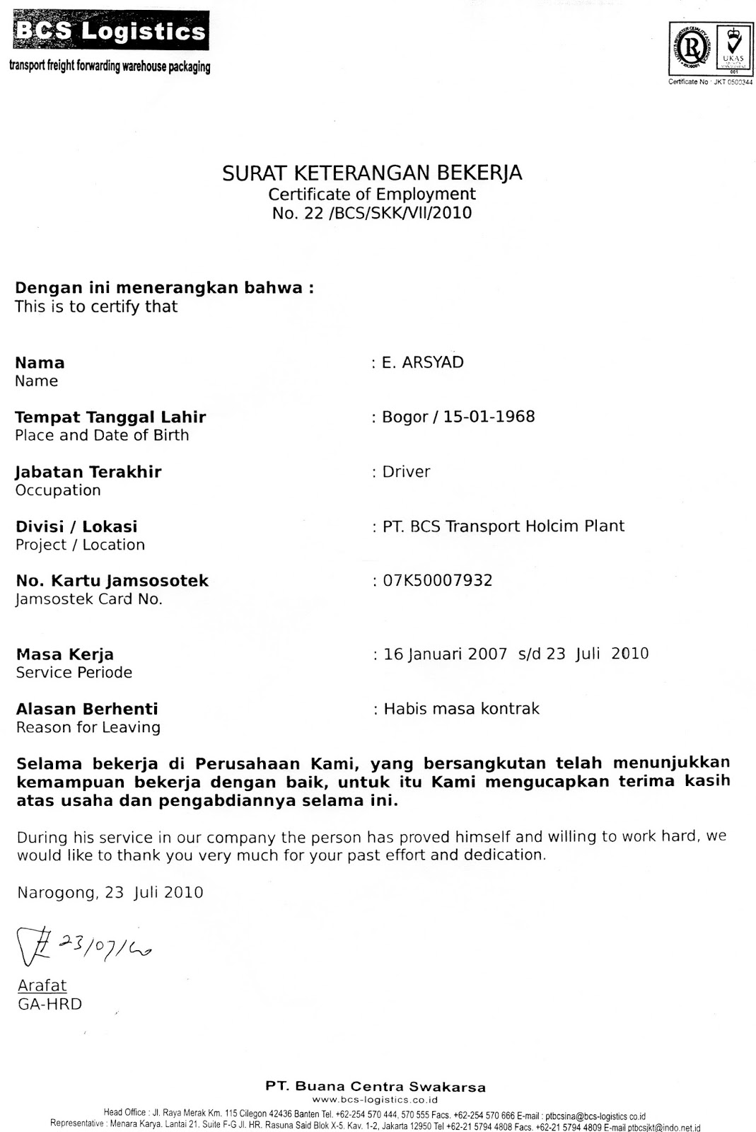 Contoh Surat Lamaran Kerja Rekomendasi Dari Teman - Syd 