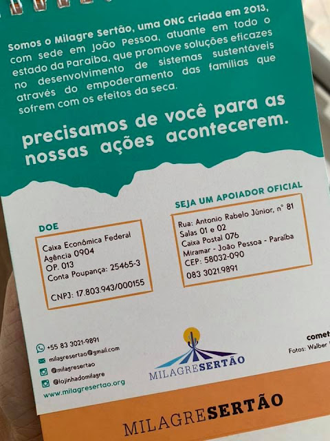 solidariedade, doação, sertão, Paraíba, milagre sertão