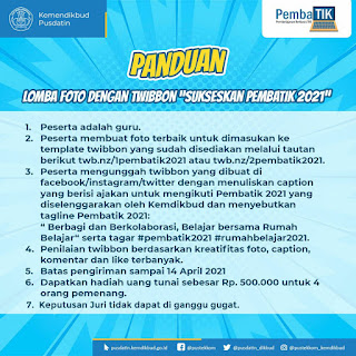 Lomba photo dengan Twibbon " Sukseskan Pembatik 2021"