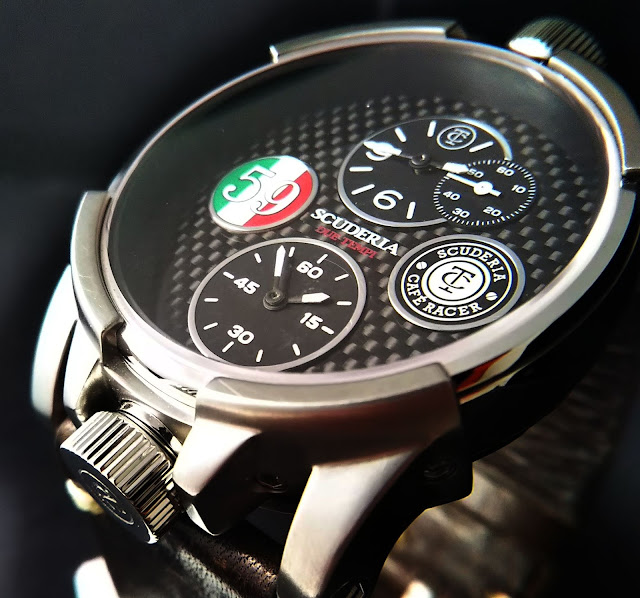 WATCH　腕時計　ウォッチ　ベルト　　公式　CT SCUDERIA　CTスクーデリア　Cafe Racer　カフェレーサー　Triumph　トライアンフ　Norton　ノートン　フェラーリ FIBRA DI CARBONIO フィブラ　ディ　カーボニオ　CS10159