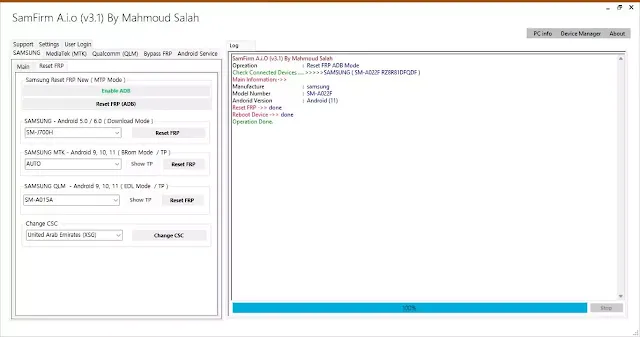 SamFirm A.i.0 v3.1 Remove FRP Change CSC