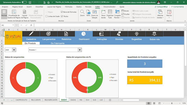 Planilha de Gestão de Garantias do Fornecedor em Excel