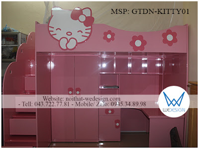 Giường tầng đa năng Mèo Hello Kitty dễ thương