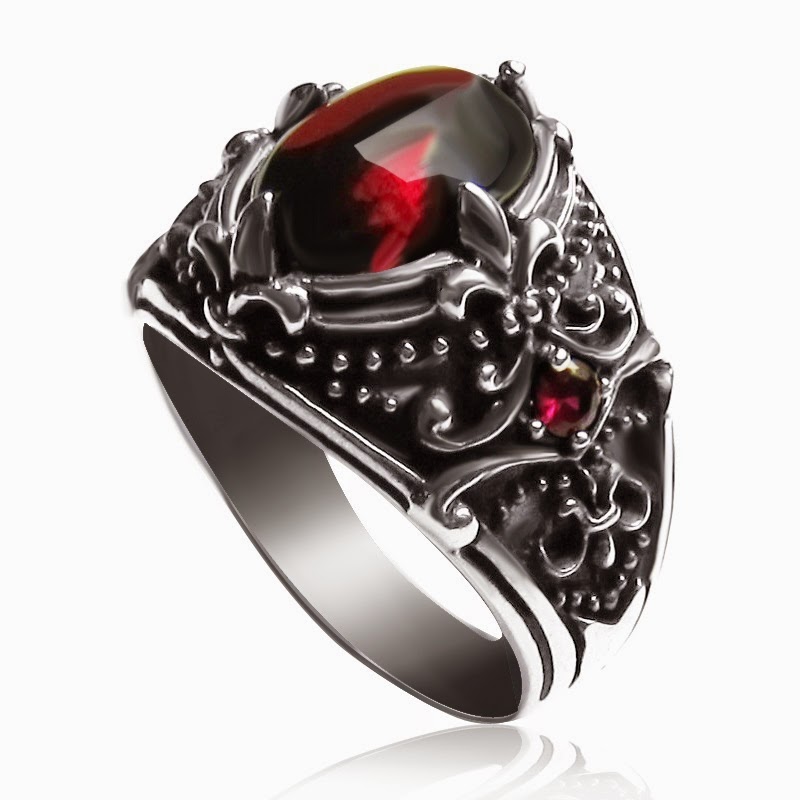 gemstone rings red men