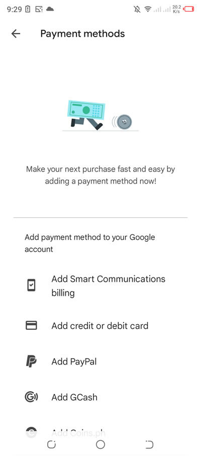 paypal removed in google play payment methods