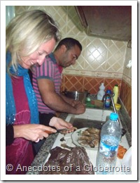 Hissham & Carmen busy in kitchen