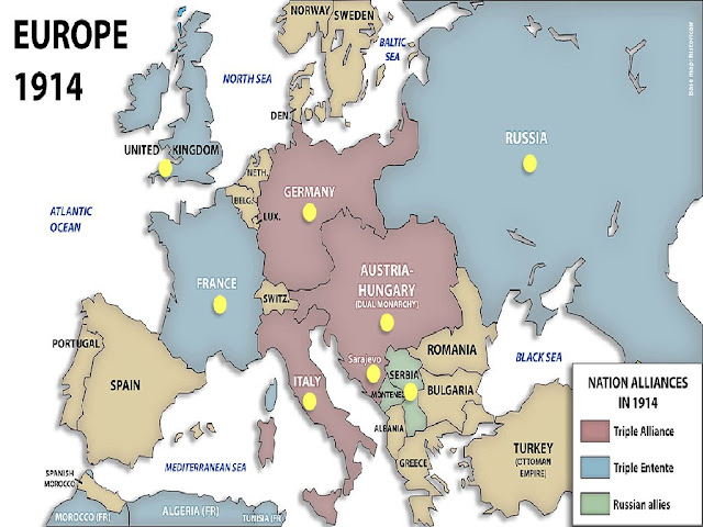 The Alliances Of Europe In 1914 Map 