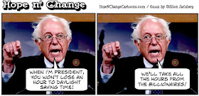 obama, obama jokes, political, humor, cartoon, conservative, hope n' change, hope and change, stilton jarlsberg, bernie sanders, daylight saving time