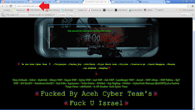 Situs Israel yang Berhasil di-Hack Peretas Aceh