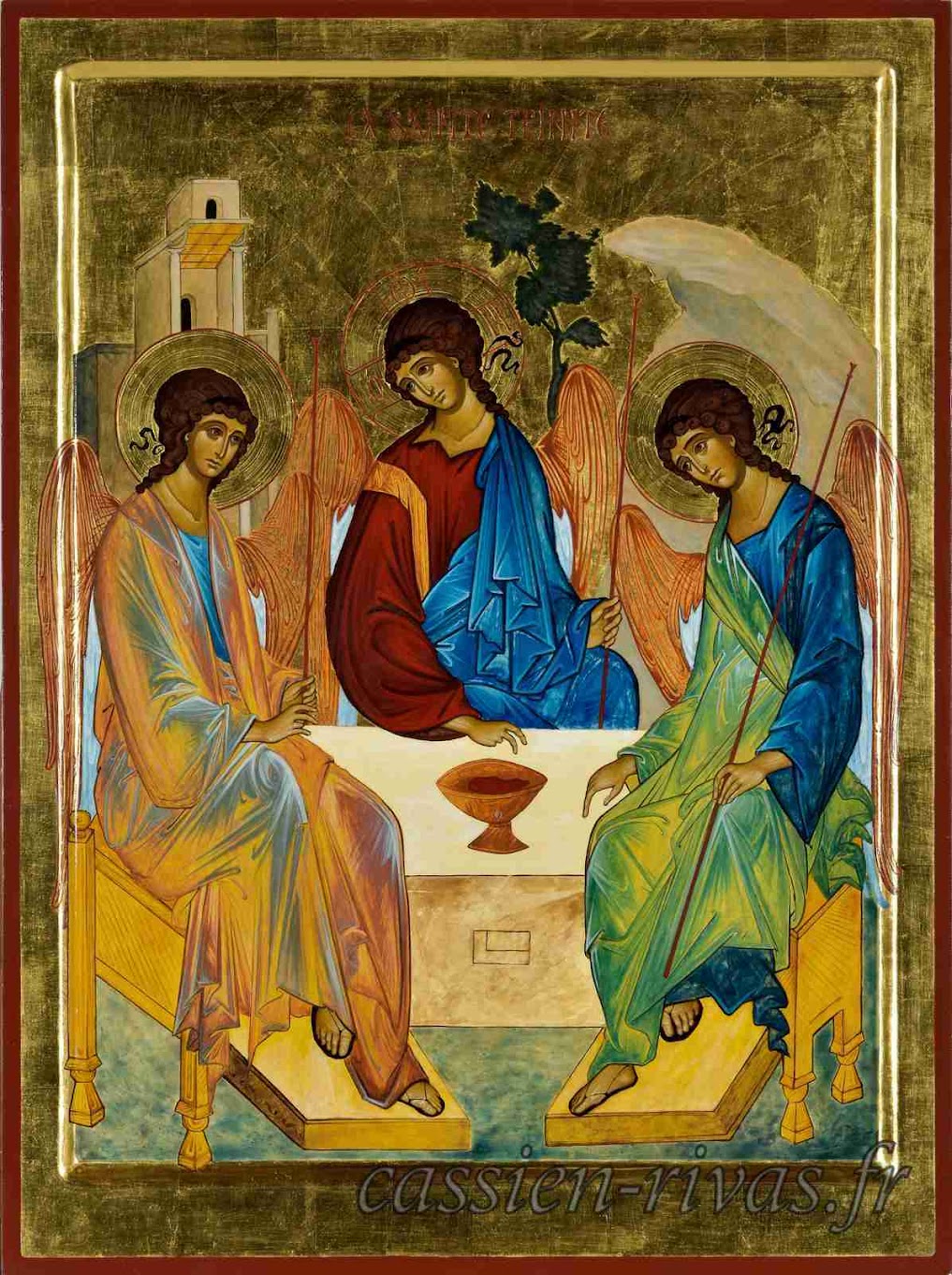 icône byzantine de la trinité selon saint André Roublev