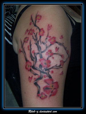With Cherry Blossom Tattoo