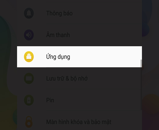 nhấn chọn ứng dụng