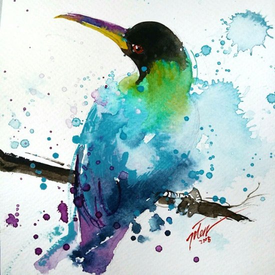 Tilen Ti pinturas aquarela colorida animais