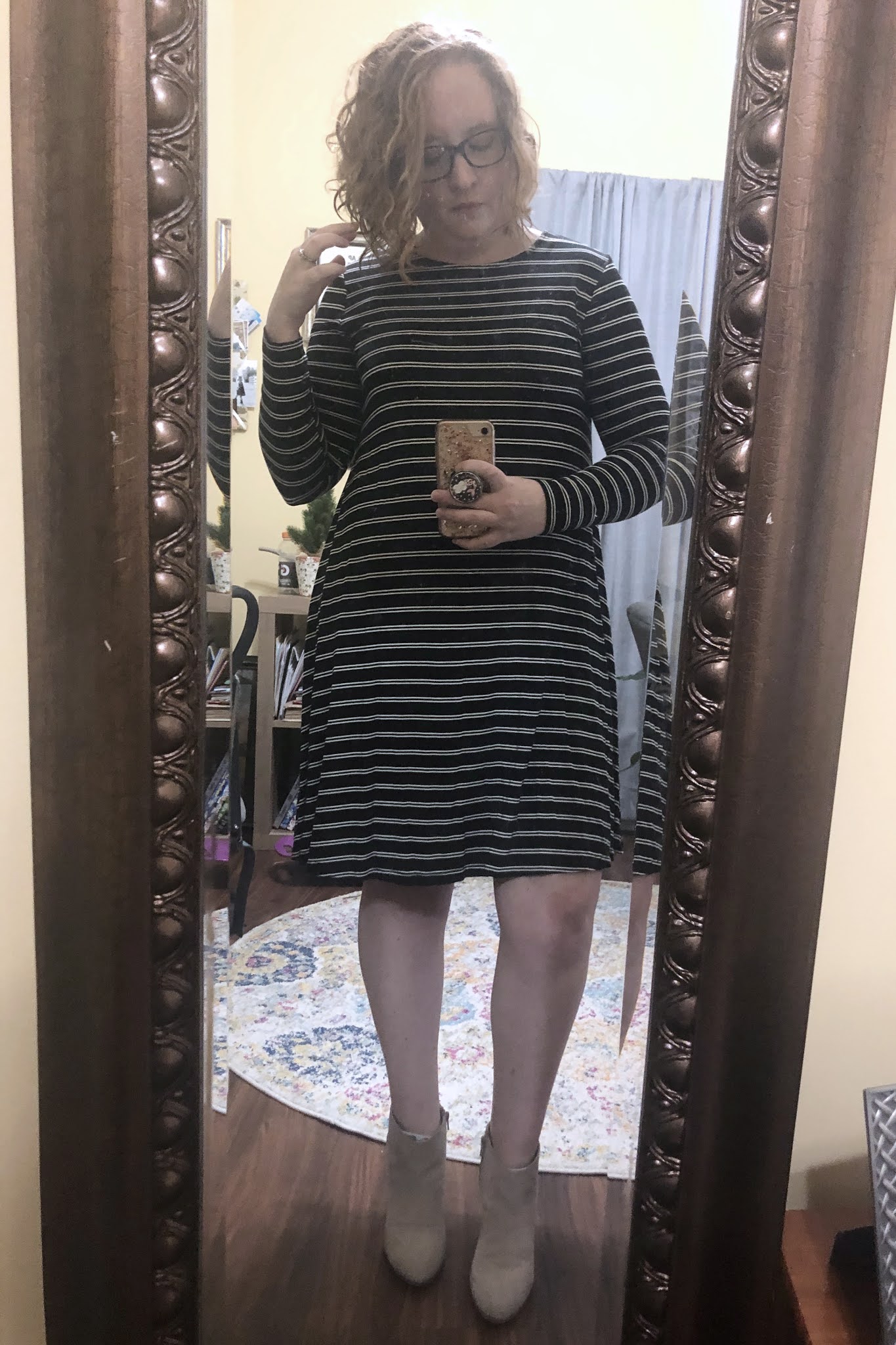 long sleeve striped dress