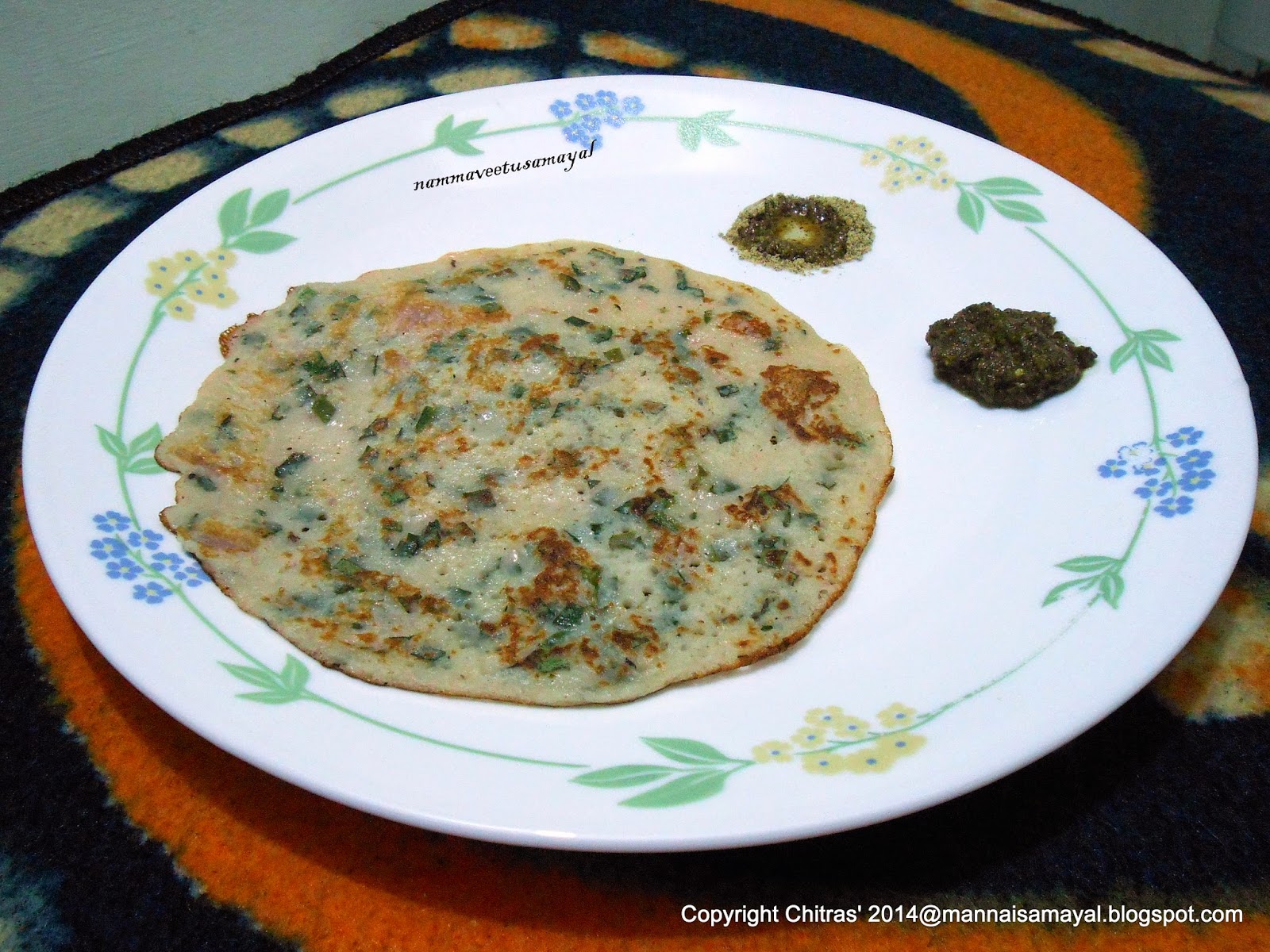 spinach dosai