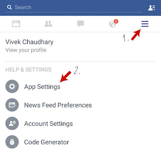 Facebook Android App Menu