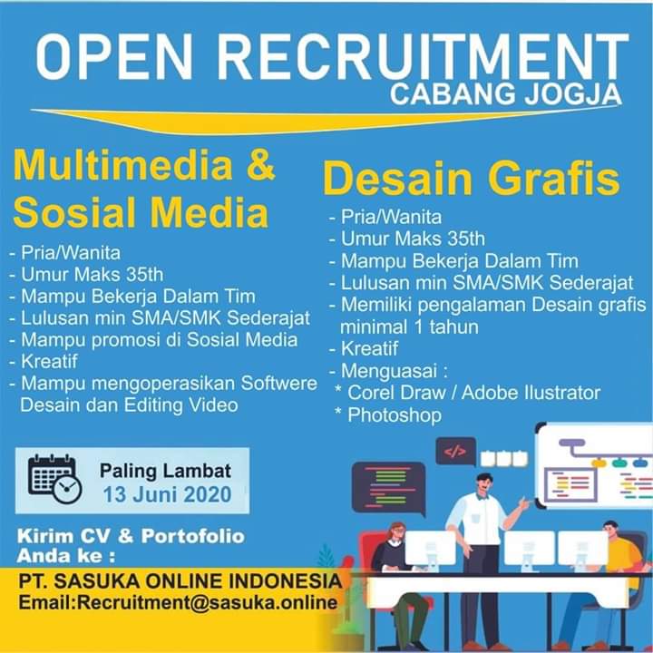  Lowongan  Kerja  Staff Multimedia Sosial Media Desain  